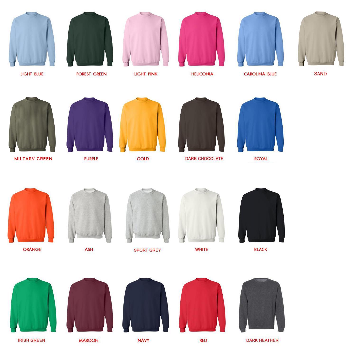 sweatshirt color chart - Space Dandy Store