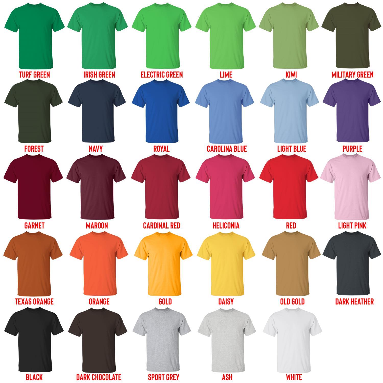 t shirt color chart - Space Dandy Store
