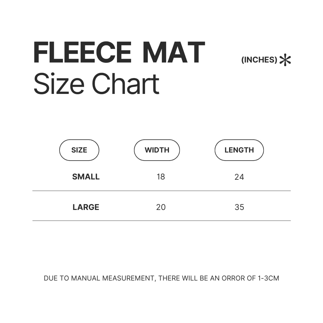 Fleece Mat Size Chart - Space Dandy Store