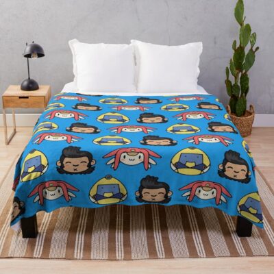 Space Dandy Meow And Qt Pattern Throw Blanket