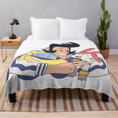 Dandy Guys And Meow In Space Throw Blanket