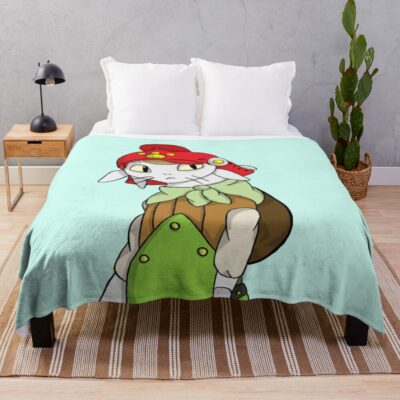 Space Dandy Meow The Palico Throw Blanket