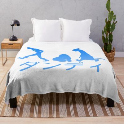 Space Dandy Silhouette Dandy Blue Throw Blanket