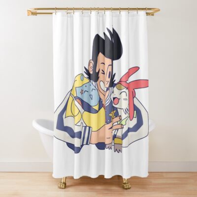 Dandy Guys And Meow In Space Shower Curtain
