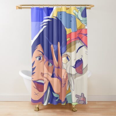 Space Dandy And Meow Crew Shower Curtain