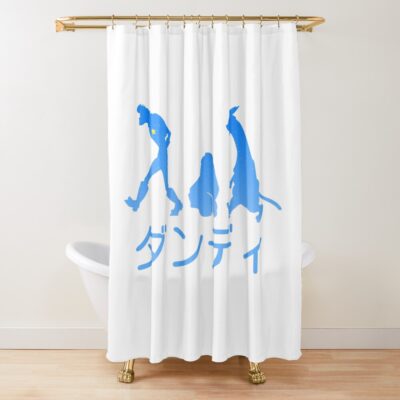 Space Dandy Silhouette Dandy Blue Shower Curtain