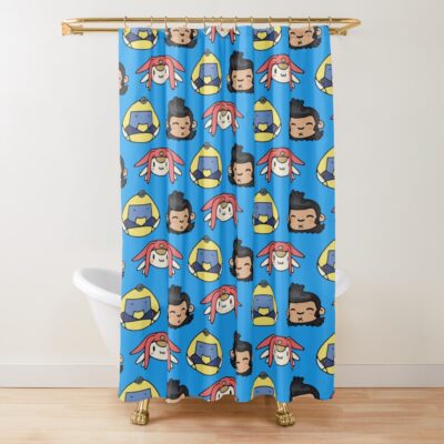 Space Dandy Meow And Qt Pattern Shower Curtain