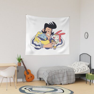 Dandy Guys And Meow In Space Tapestry