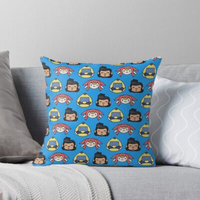 Space Dandy Meow And Qt Pattern Throw Pillow
