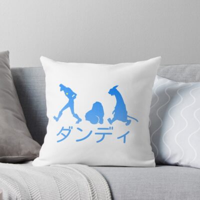 Space Dandy Silhouette Dandy Blue Throw Pillow