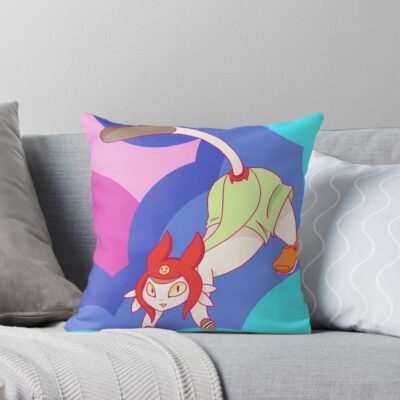 Space Dandy Meow Colorfull Throw Pillow