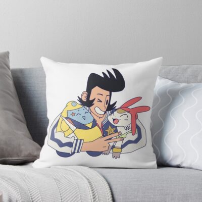 Dandy Guys And Meow In Space Throw Pillow