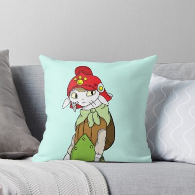 Space Dandy Meow The Palico Throw Pillow